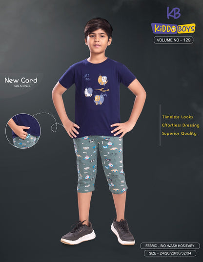 Vol 129 Kiddo Hosiery Boys Capri Night Suit Manufacturer India