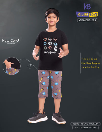 Vol 129 Kiddo Hosiery Boys Capri Night Suit Manufacturer India