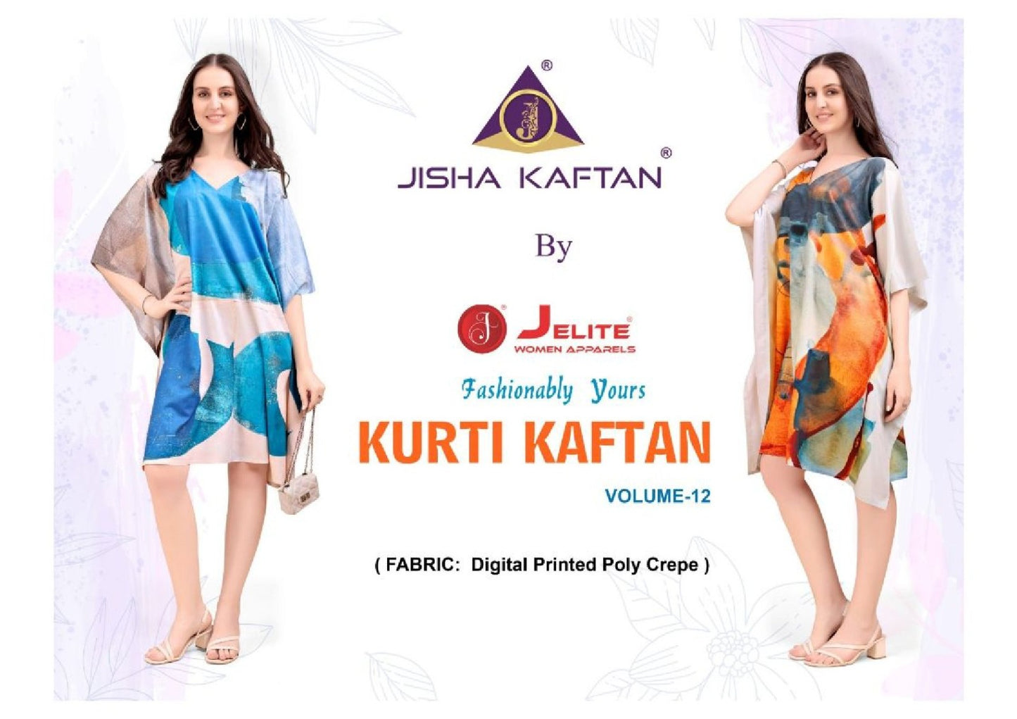 Vol 12 Jisha Jelite Crepe Kaftans Wholesaler Ahmedabad
