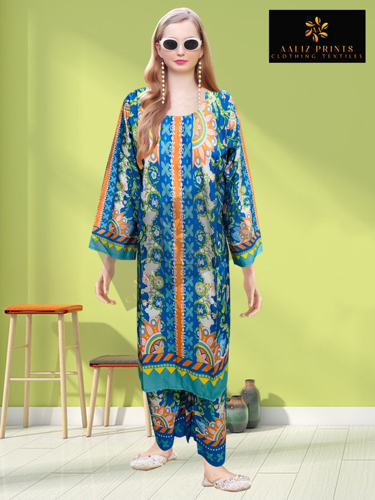 Vol 12 Karachi Aaliz Prints Lawn Co Ord Set Supplier Ahmedabad