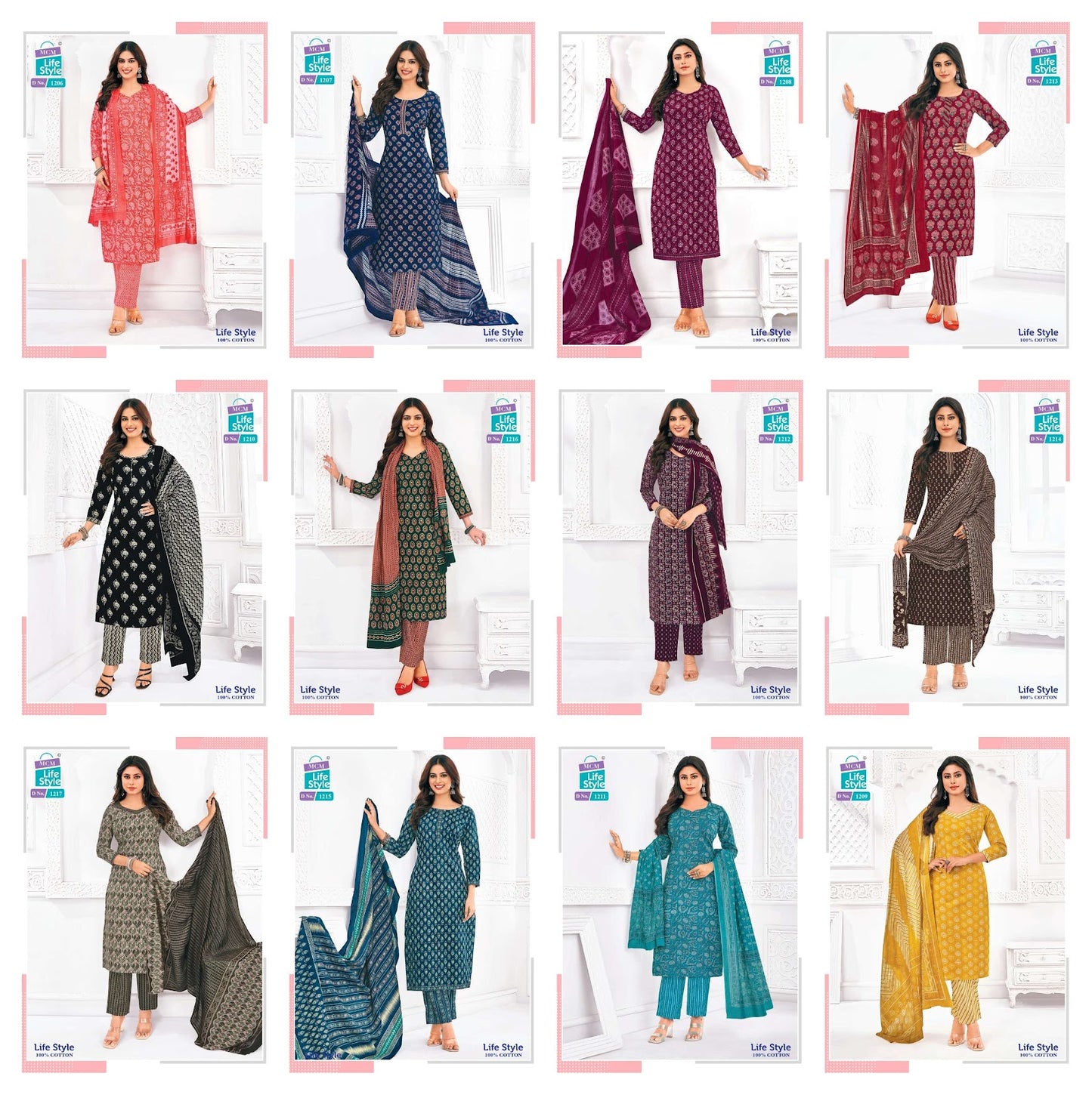 Vol 12 Mcm Lifestyle Readymade Cotton Pant Suits Wholesale