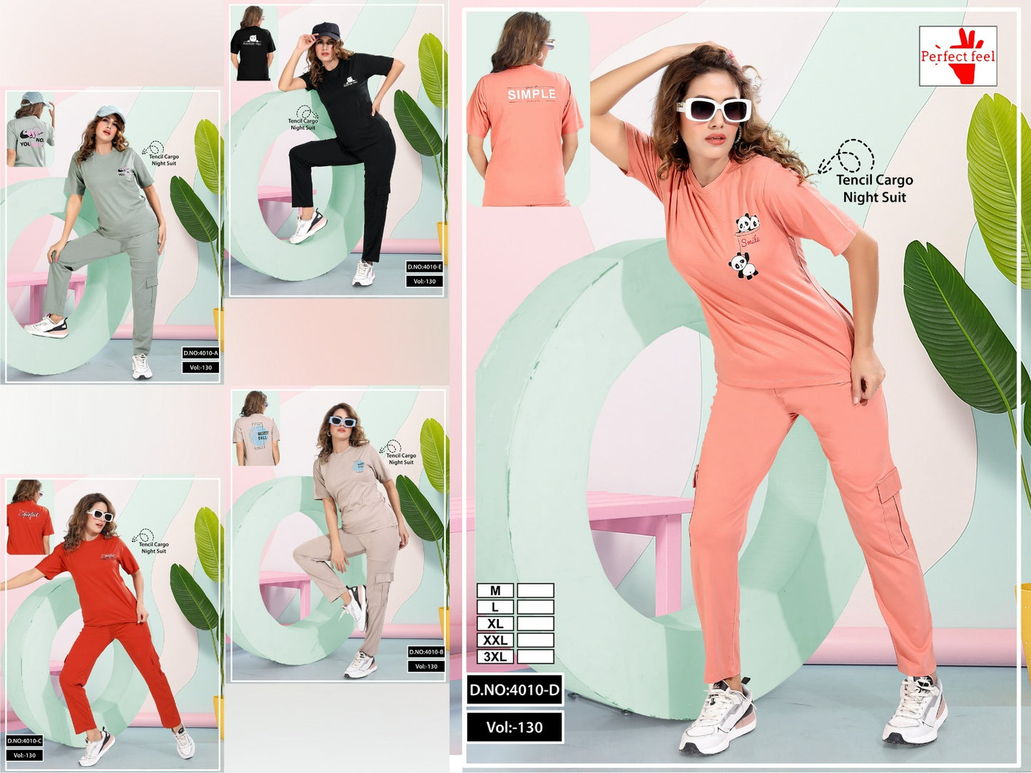 Vol 130 Cargo Style Perfect Feel Tencil Pyjama Night Suits Manufacturer Ahmedabad