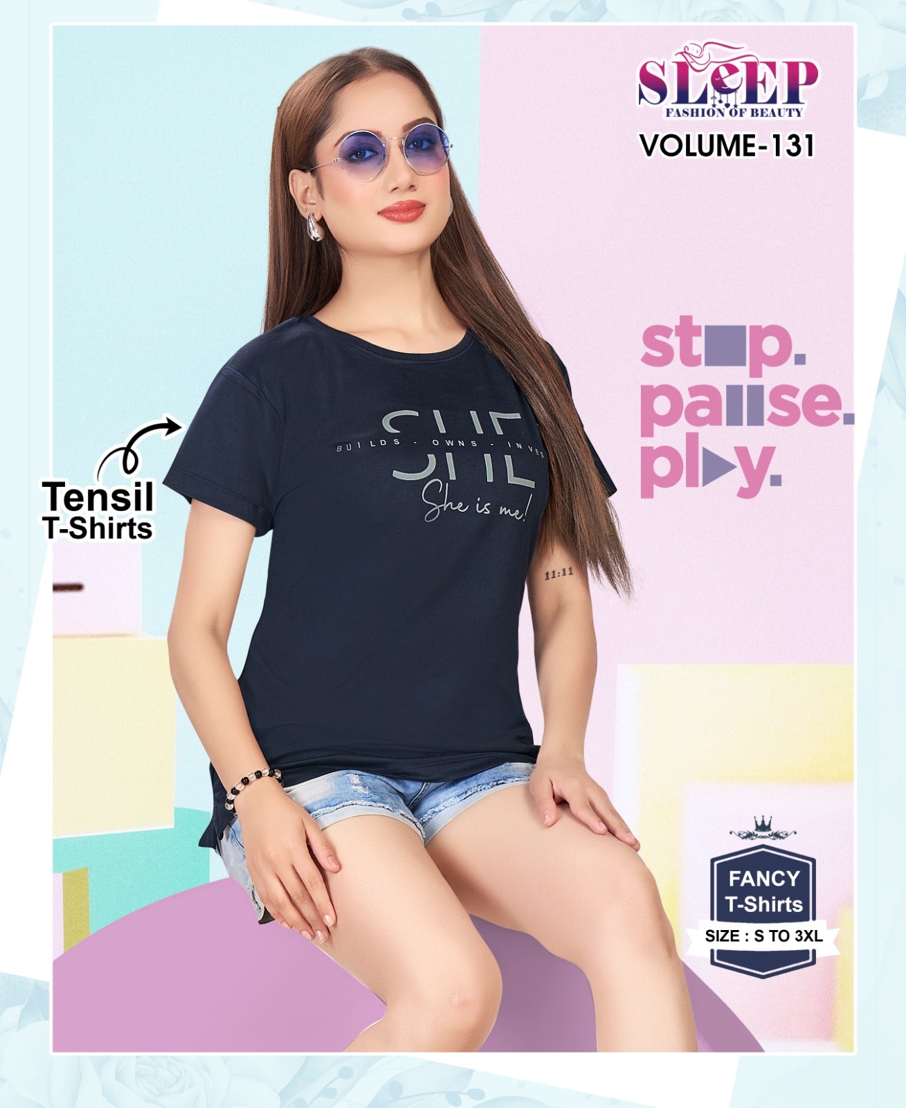 Vol 131 Sleep Faith Lady Tencil Women Tshirt Manufacturer India