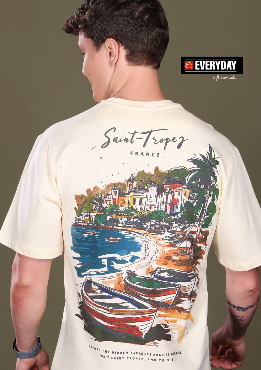 Vol 1324 Oversized Everyday Cotton Looper Mens Tshirts Manufacturer Gujarat