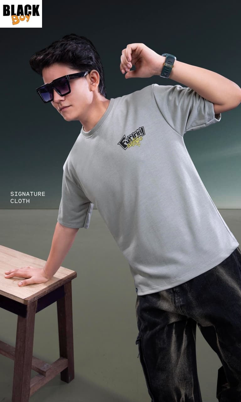 Vol 1325 Black Looper Boys Tshirt Supplier Gujarat