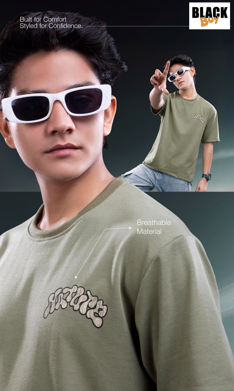 Vol 1325 Black Looper Boys Tshirt Supplier Gujarat
