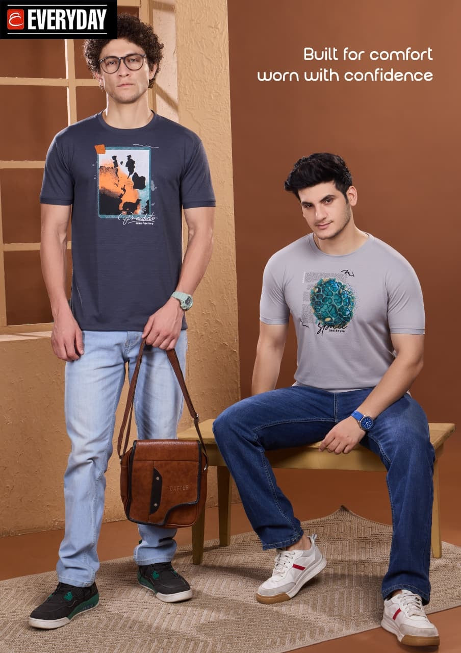 Vol 1328 Everyday Tencil Lycra Mens Tshirts Manufacturer Gujarat