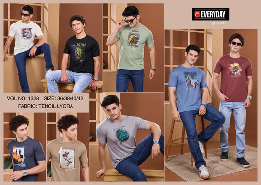 Vol 1328 Everyday Tencil Lycra Mens Tshirts Manufacturer Gujarat