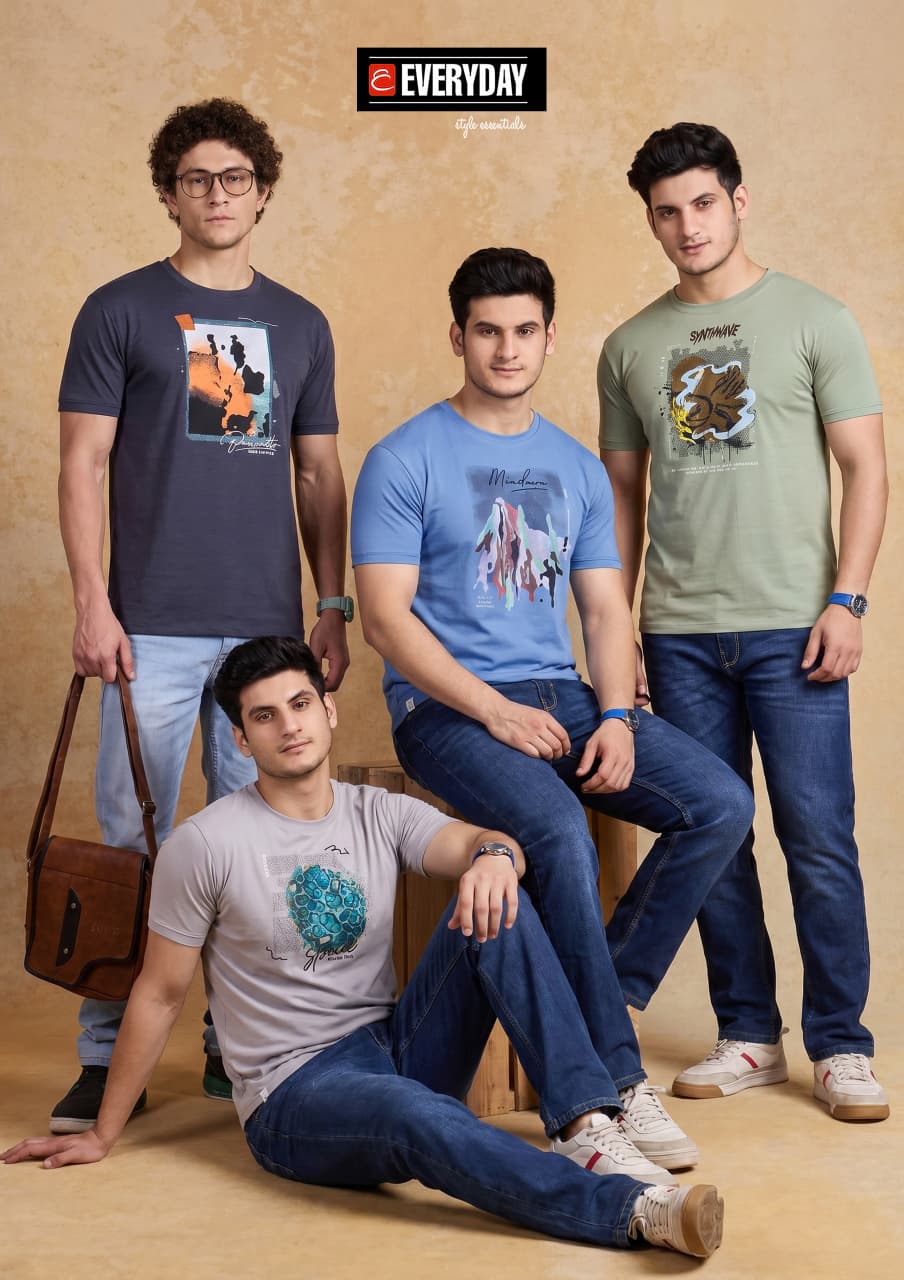 Vol 1328 Everyday Tencil Lycra Mens Tshirts Manufacturer Gujarat