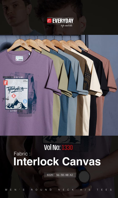 Vol 1330 Everyday Canvas Interlock Mens Tshirts Supplier India