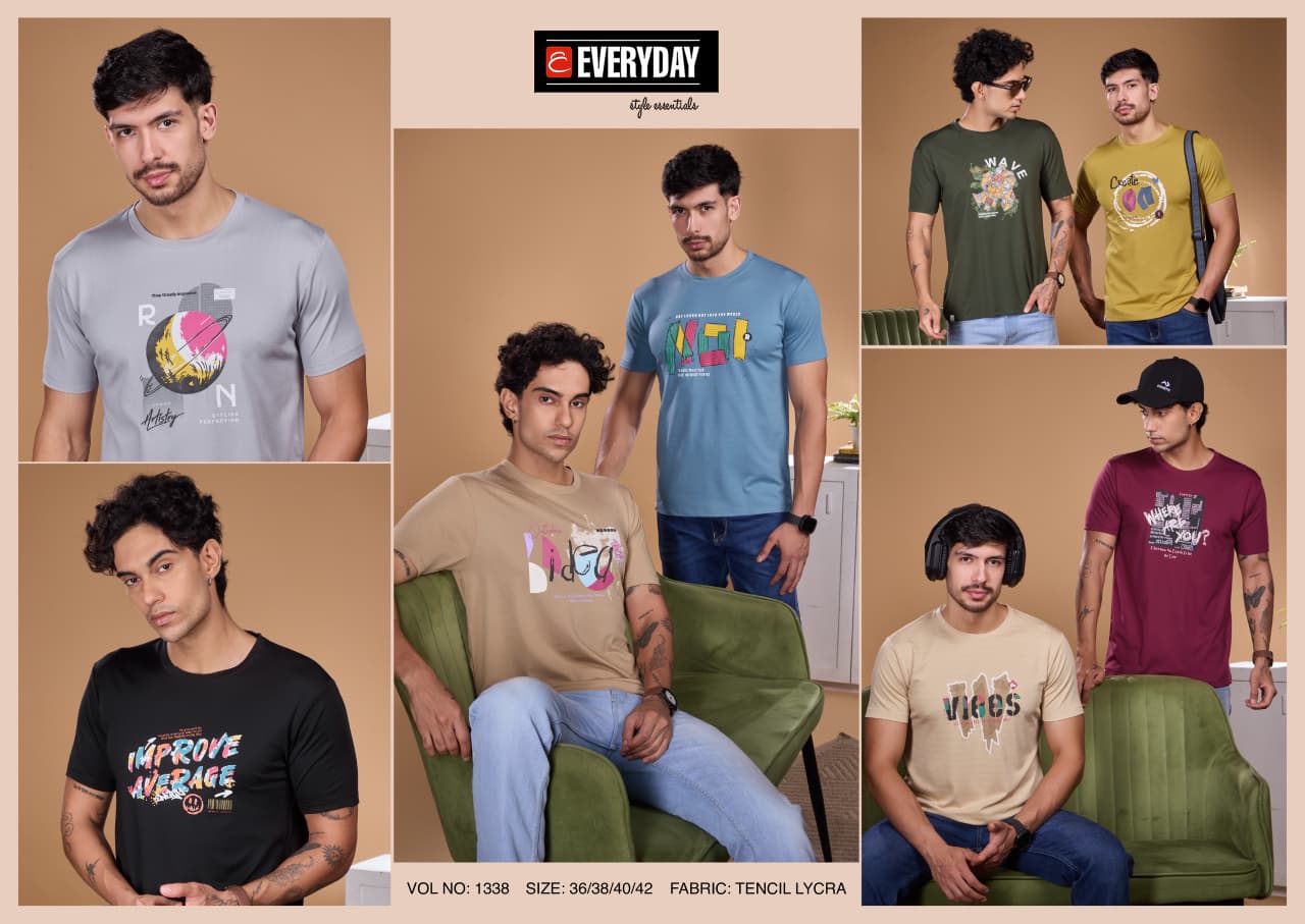 Vol 1338 Everyday Tencil Lycra Mens Tshirts Manufacturer