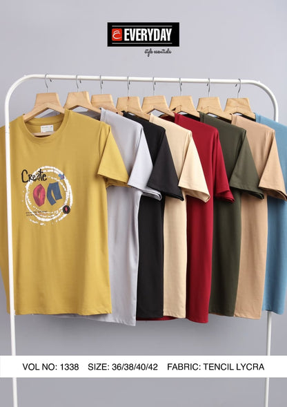 Vol 1338 Everyday Tencil Lycra Mens Tshirts Manufacturer