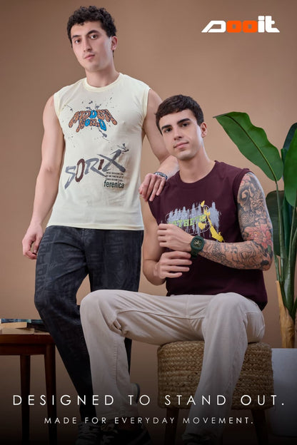 Vol 1342 Sleeve-Less Dooit Cotton Mens Tshirts Wholesaler Ahmedabad