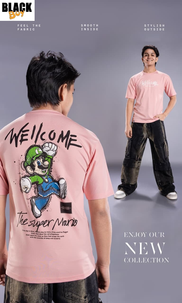 Vol 1346 Oversized Black Tencil Lycra Boys Tshirt Manufacturer Ahmedabad