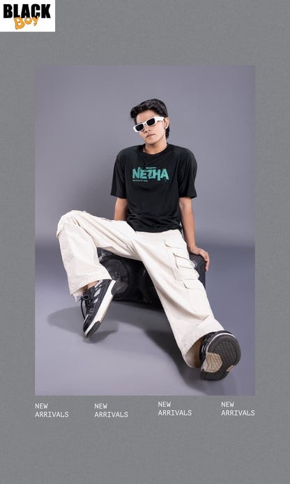 Vol 1346 Oversized Black Tencil Lycra Boys Tshirt Manufacturer Ahmedabad