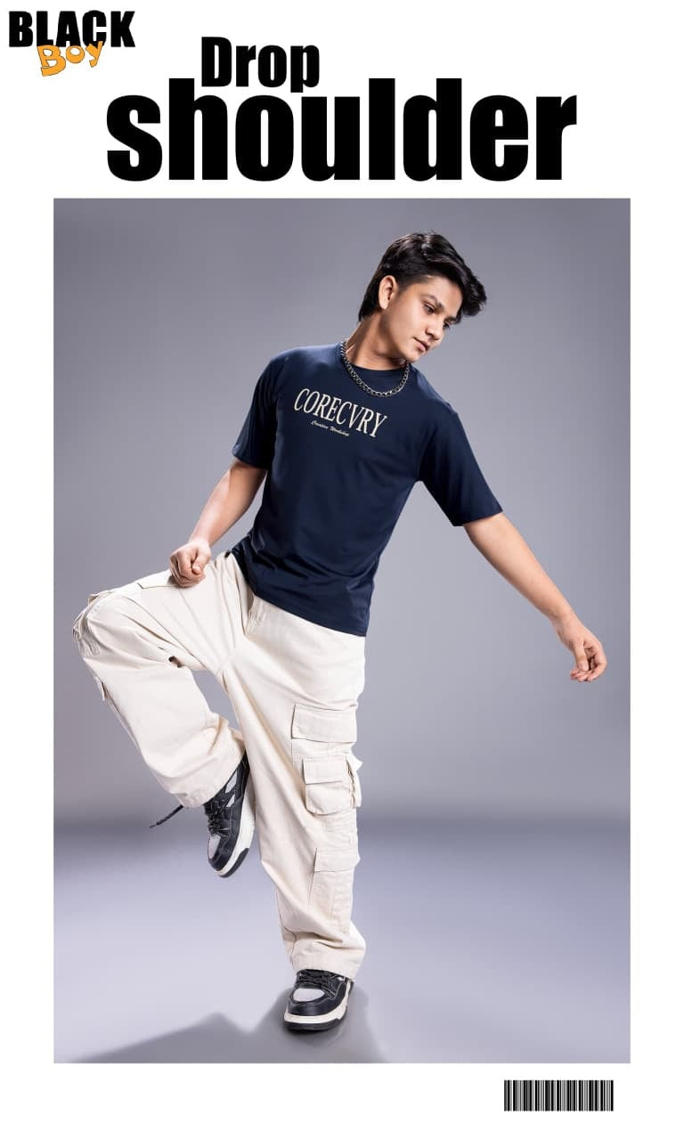 Vol 1346 Oversized Black Tencil Lycra Boys Tshirt Manufacturer Ahmedabad