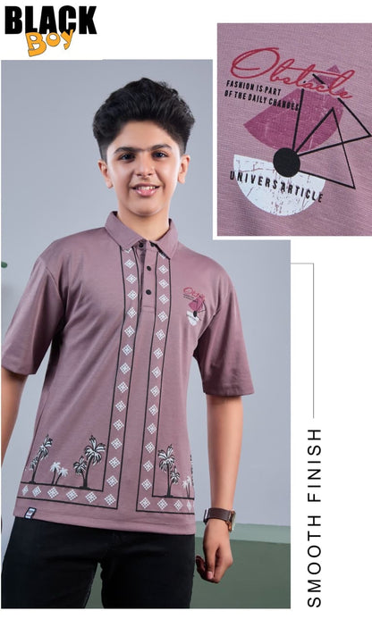Vol 1348 Black Canvas Interlock Boys Tshirt Supplier India