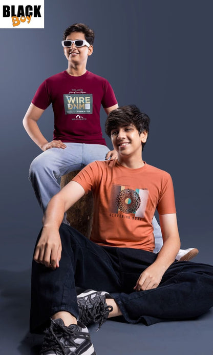 Vol 1349 Tencil Black Imported Boys Tshirt Manufacturer Gujarat
