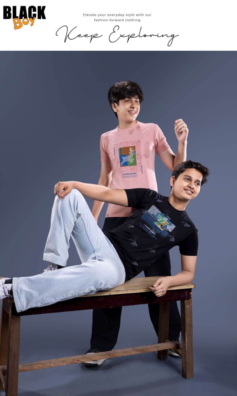 Vol 1349 Tencil Black Imported Boys Tshirt Manufacturer Gujarat