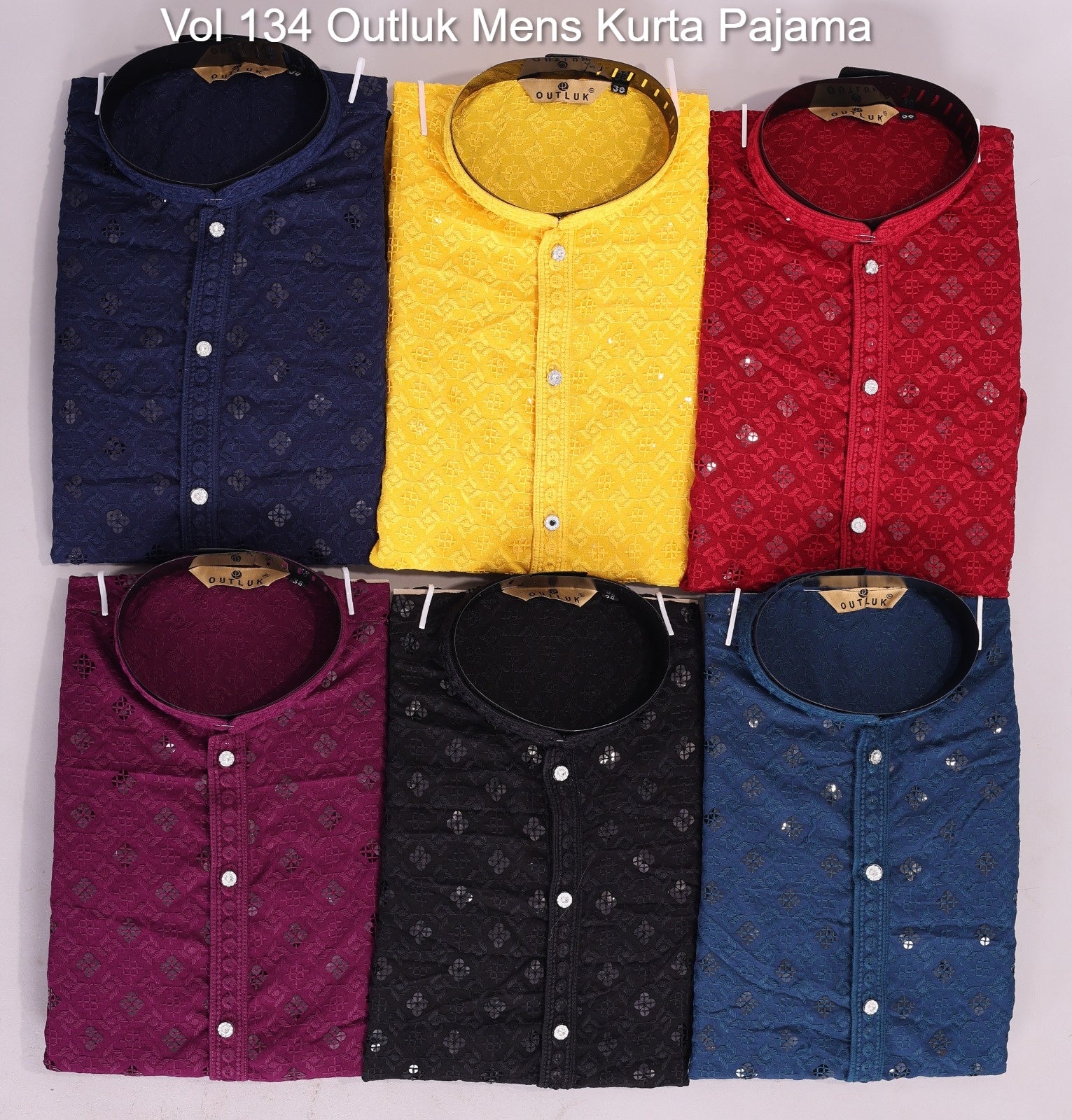 Vol 134 Outluk Rayon Sifly Mens Kurta Pajama Wholesale