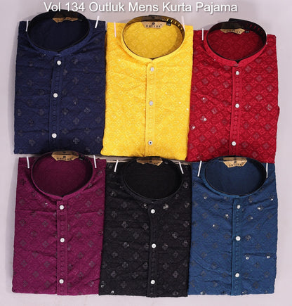 Vol 134 Outluk Rayon Sifly Mens Kurta Pajama Wholesale