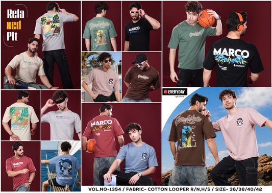 Vol 1354 Oversized Everyday Cotton Looper Mens Tshirts Supplier India