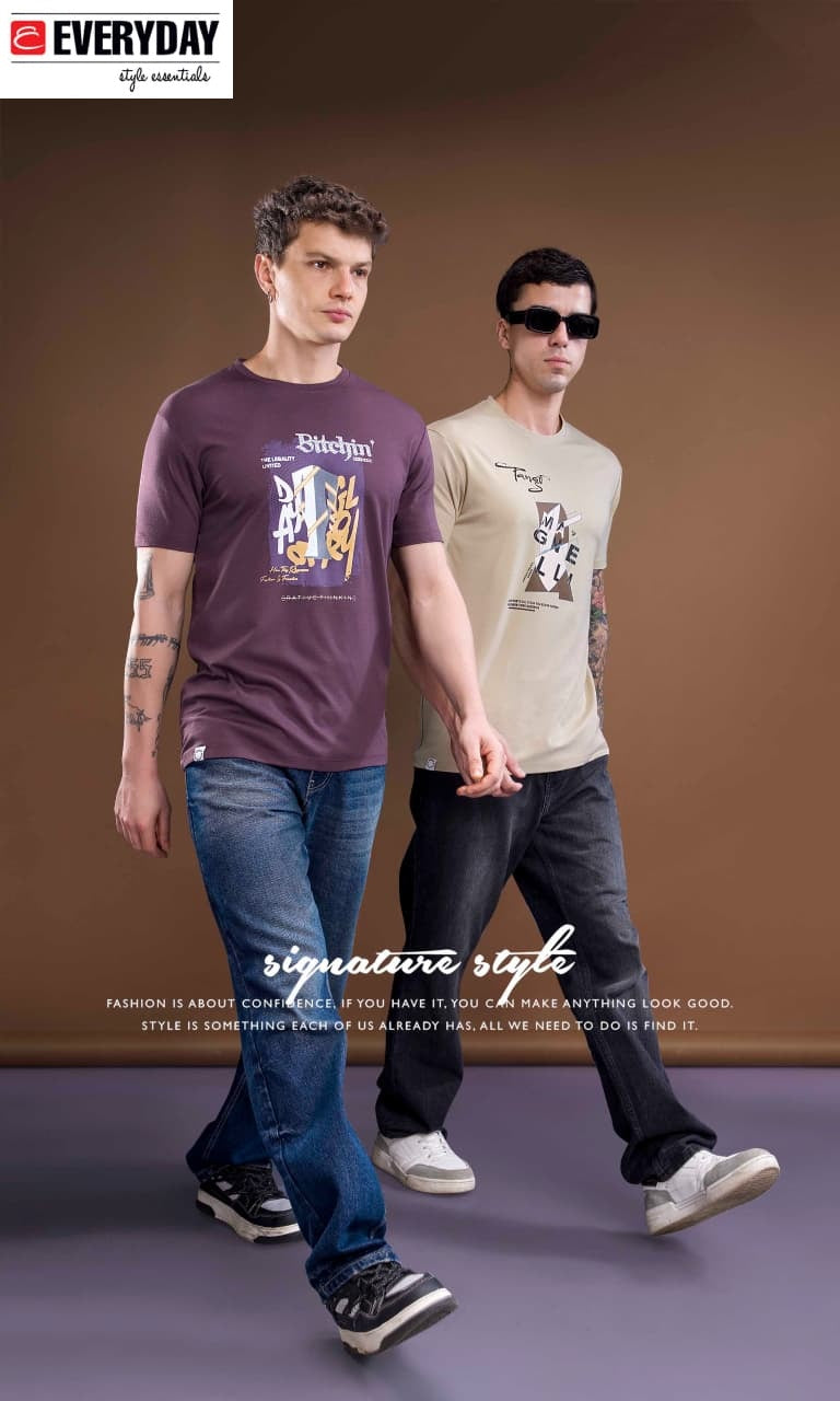 Vol 1363 Everyday Tencil Lycra Mens Tshirts Exporter India