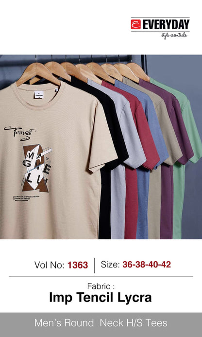 Vol 1363 Everyday Tencil Lycra Mens Tshirts Exporter India