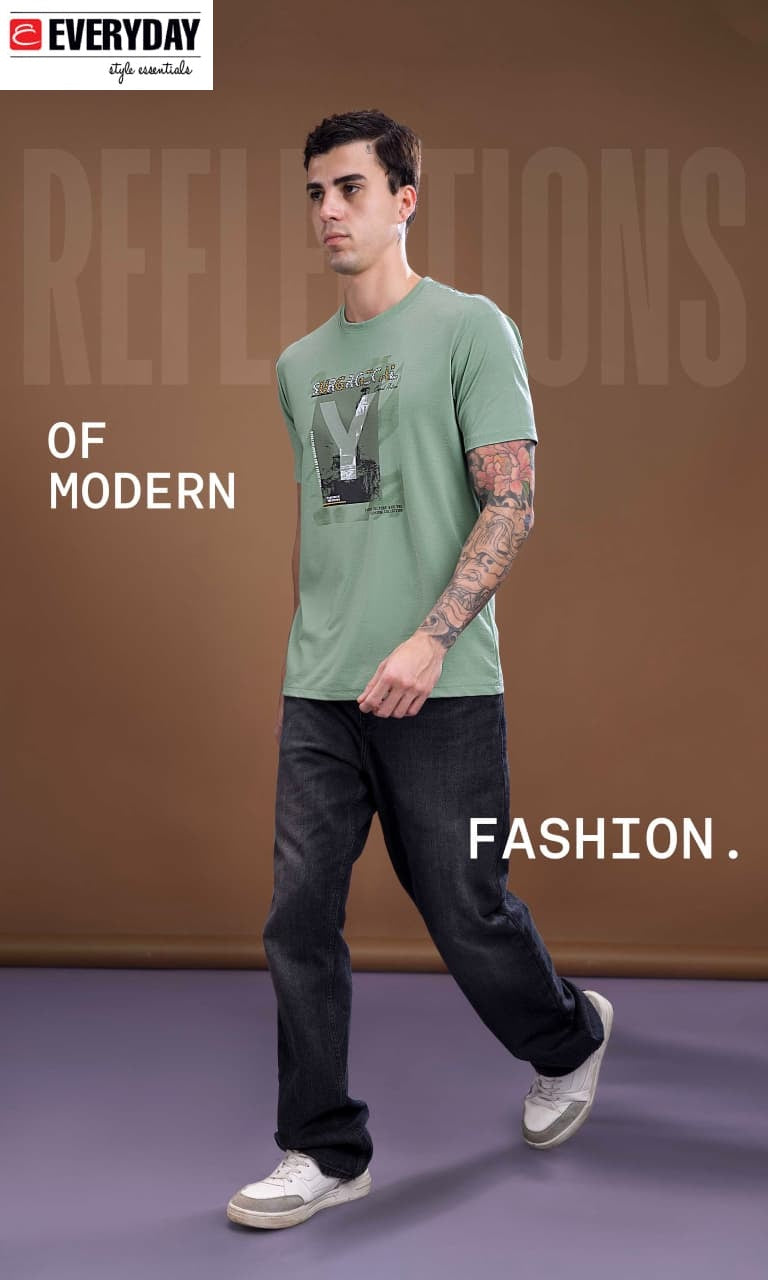 Vol 1363 Everyday Tencil Lycra Mens Tshirts Exporter India