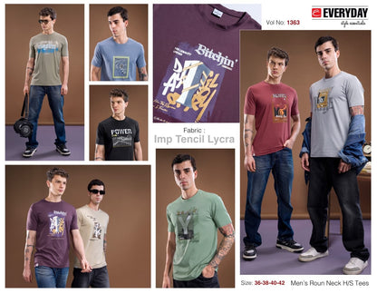 Vol 1363 Everyday Tencil Lycra Mens Tshirts Exporter India