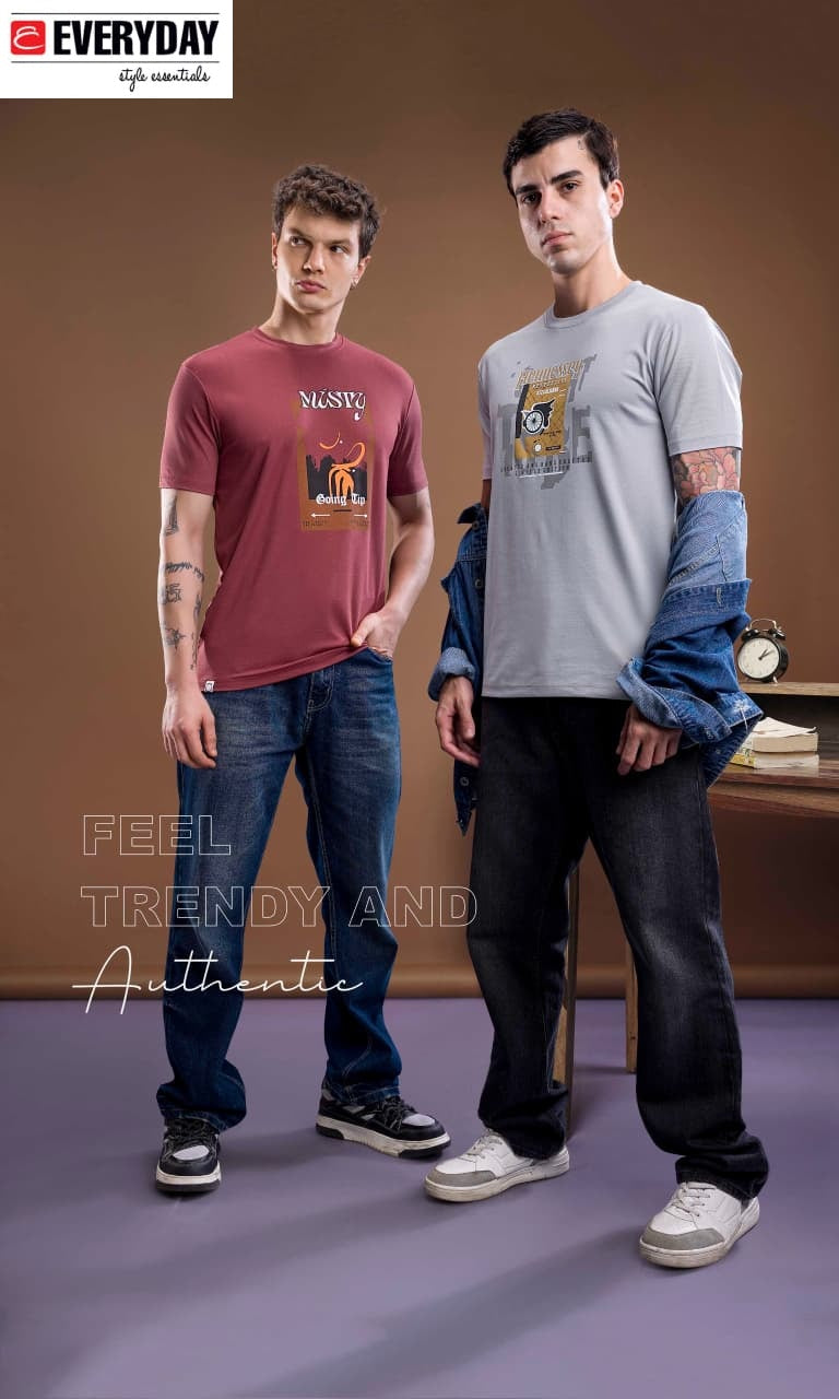 Vol 1363 Everyday Tencil Lycra Mens Tshirts Exporter India
