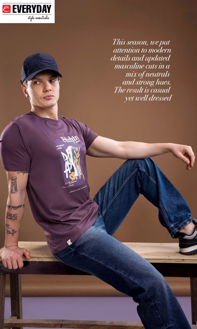 Vol 1363 Everyday Tencil Lycra Mens Tshirts Exporter India
