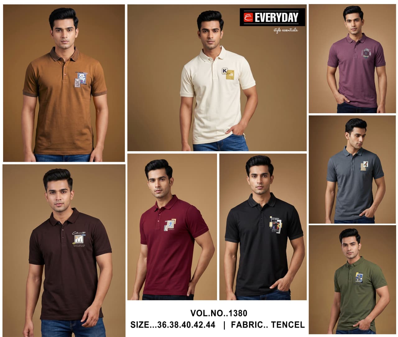 Vol 1380 Everyday Tencil Lycra Mens Tshirts Wholesale Price