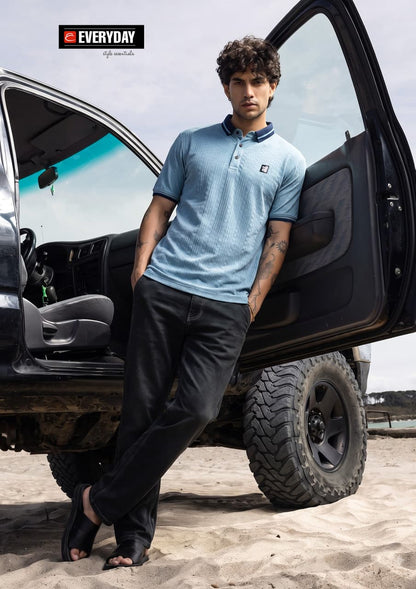 Vol 1382 Collar Style Everyday Jacquard Knit Mens Tshirts Wholesaler India