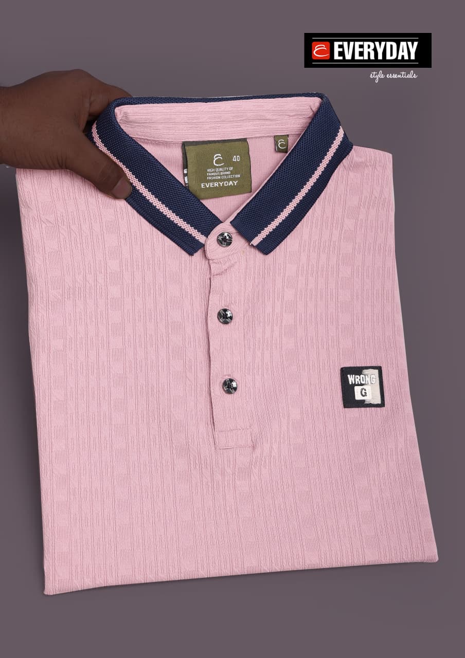 Vol 1382 Collar Style Everyday Jacquard Knit Mens Tshirts Wholesaler India