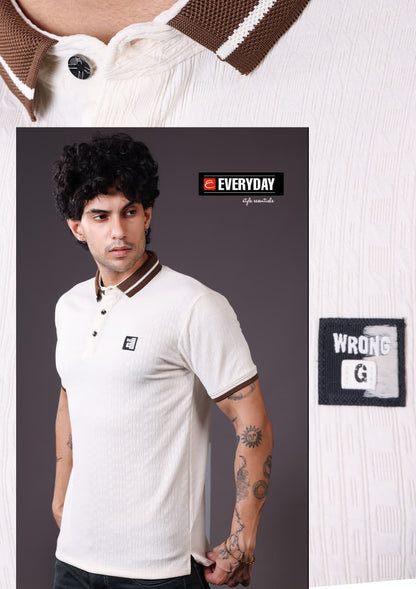 Vol 1382 Collar Style Everyday Jacquard Knit Mens Tshirts Wholesaler India