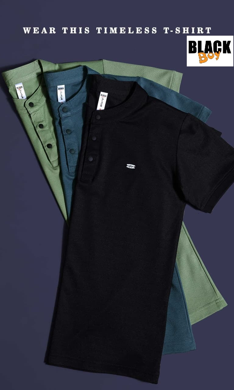 Vol 1388 Kurta Neck Black Tencil Lycra Boys Tshirt Manufacturer