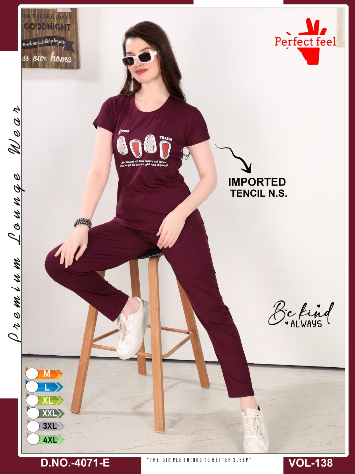 Vol 138 Perfect Feel Imported Pyjama Night Suits Wholesaler India