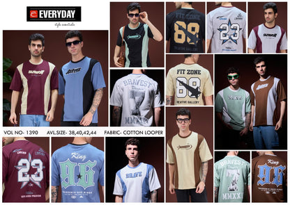 Vol 1390 Cut And Sew Everyday Cotton Looper Mens Tshirts Supplier Gujarat