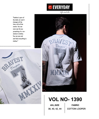 Vol 1390 Cut And Sew Everyday Cotton Looper Mens Tshirts Supplier Gujarat