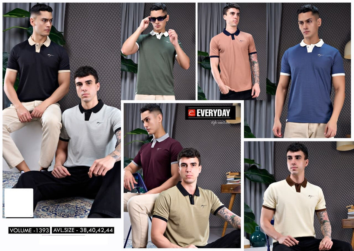 Vol 1393 Collar Neck Everyday Imported Mens Tshirts Wholesale Price