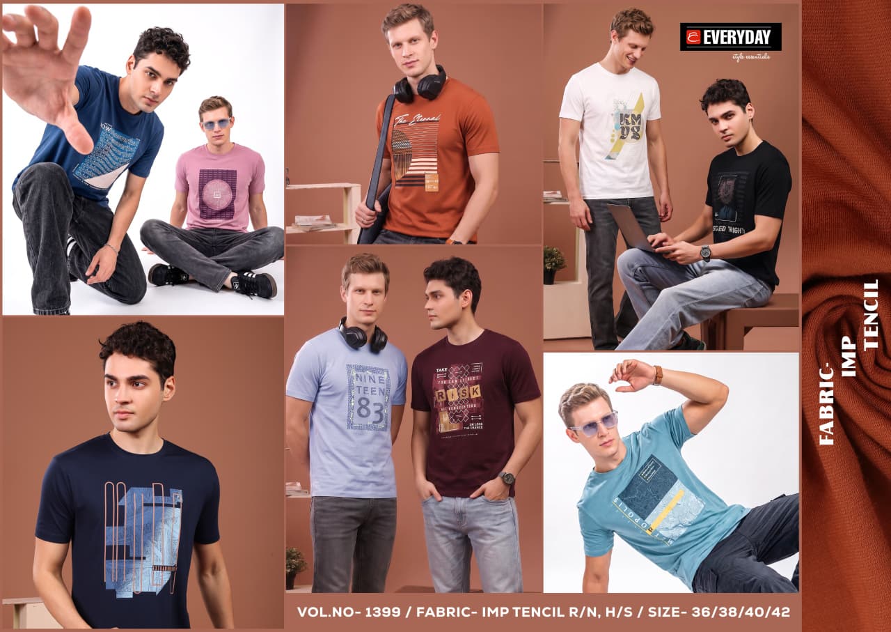 Vol 1399 Print Everyday Tencil Lycra Mens Tshirts Exporter India