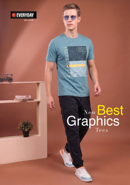 Vol 1399 Print Everyday Tencil Lycra Mens Tshirts Exporter India