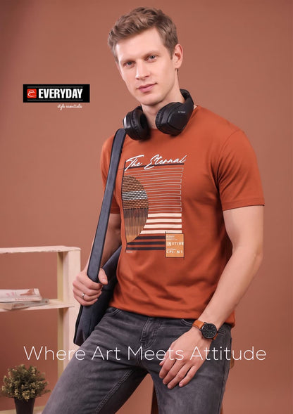 Vol 1399 Print Everyday Tencil Lycra Mens Tshirts Exporter India