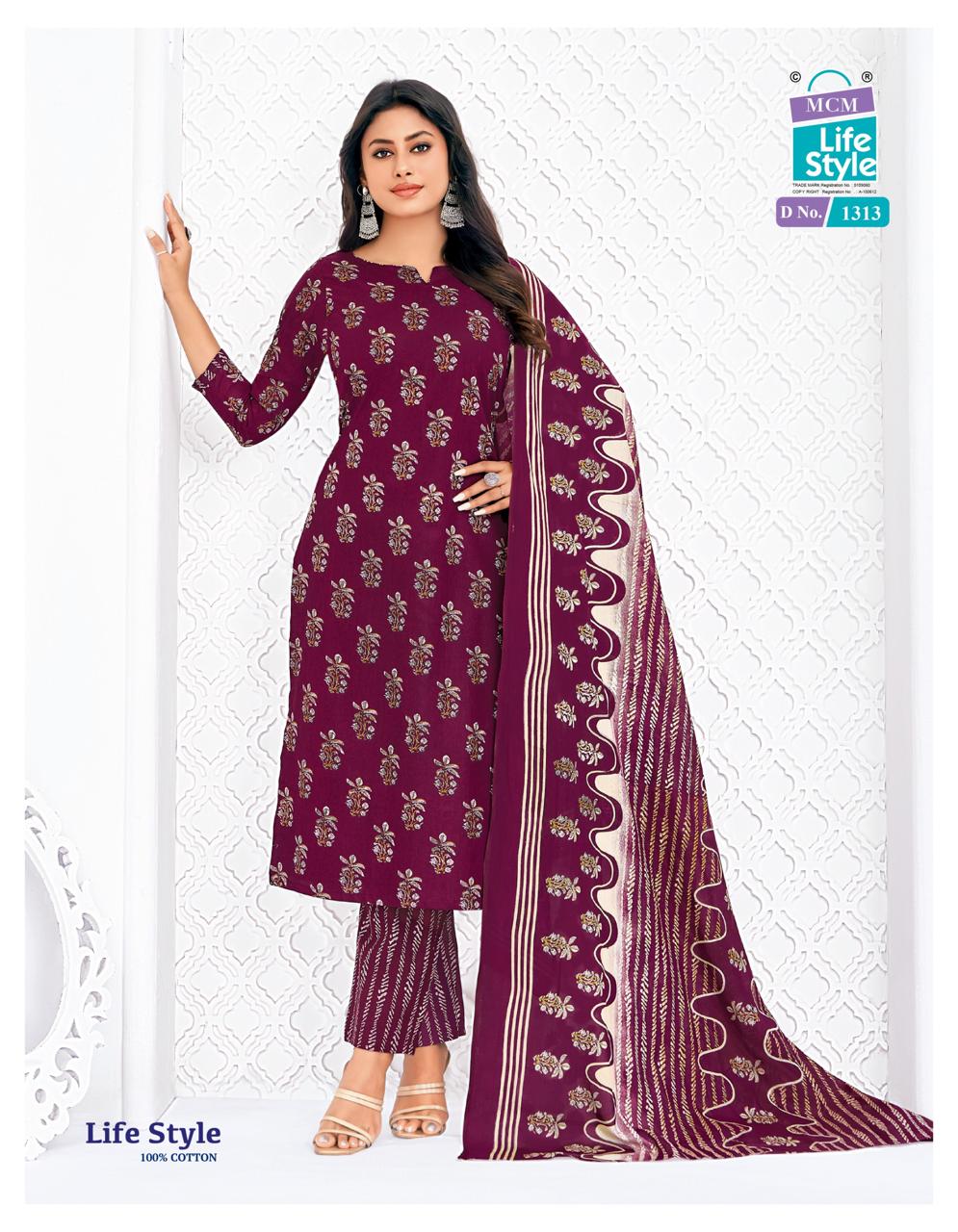 Vol 13 Mcm Lifestyle Readymade Cotton Pant Suits Manufacturer India