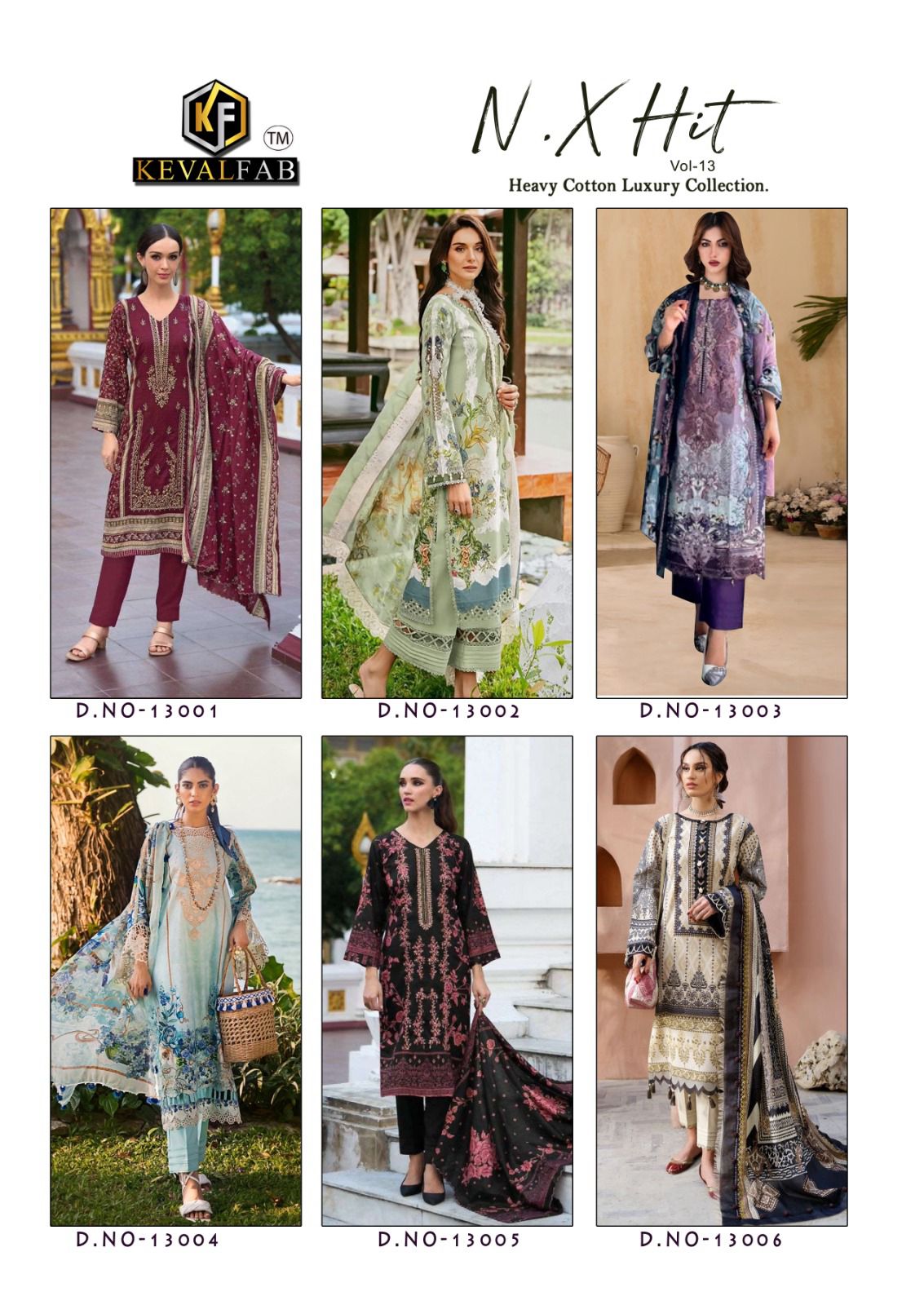 Vol 13 Nx Hit Heavy Cotton Luxury Collection Keval Fab Karachi Salwar Suits Wholesaler India