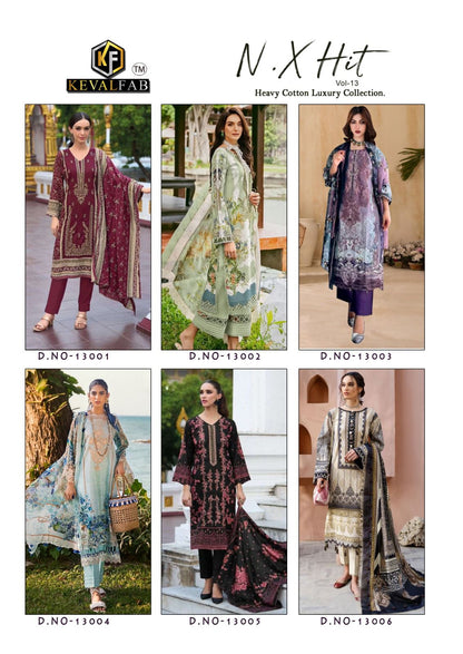Vol 13 Nx Hit Heavy Cotton Luxury Collection Keval Fab Karachi Salwar Suits Wholesaler India