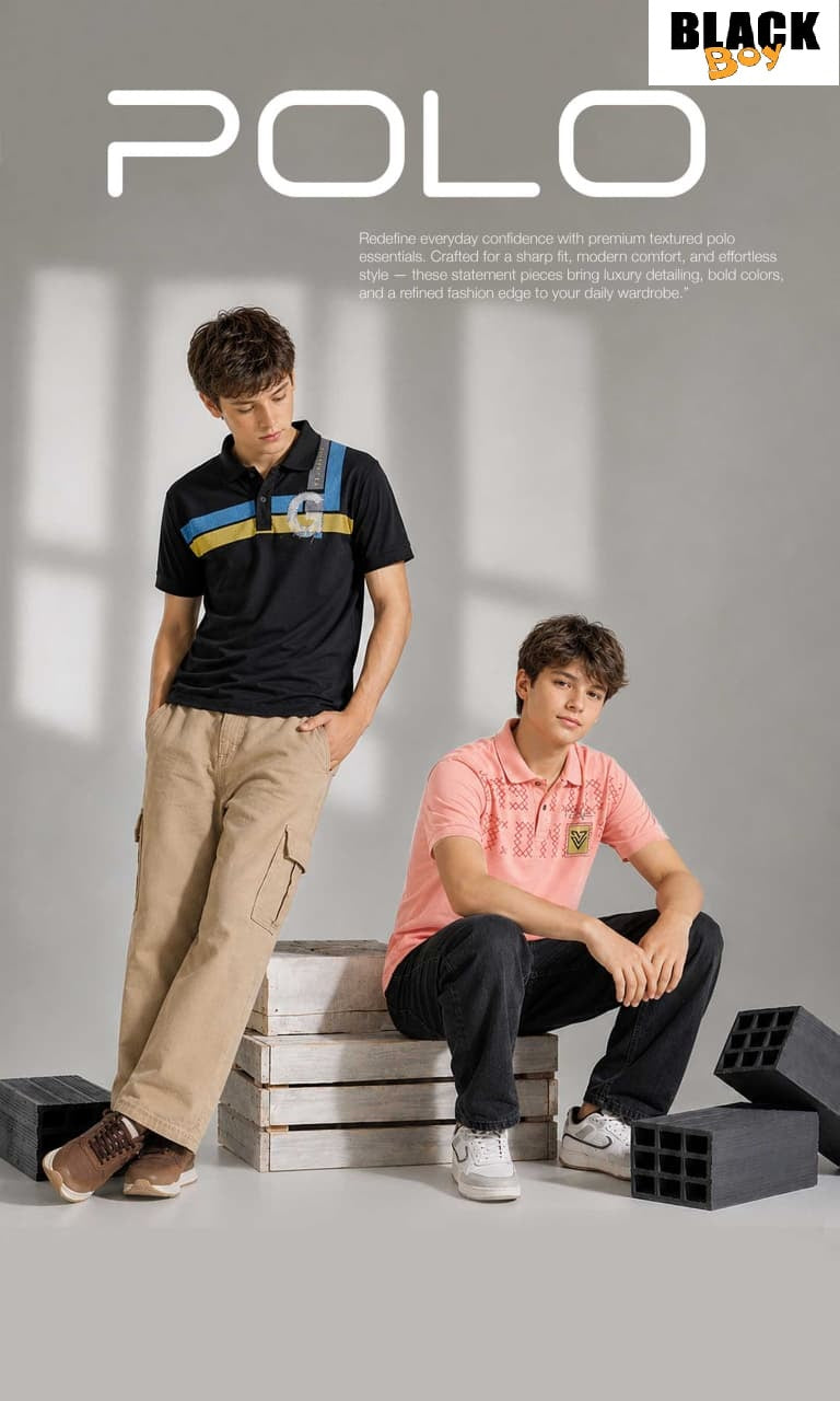 Vol 1401 Collar Style Black Tencil Lycra Boys Tshirt Exporter