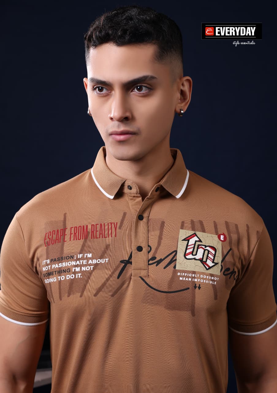 Vol 1403 Collar Everyday Tencil Lycra Mens Tshirts Wholesale