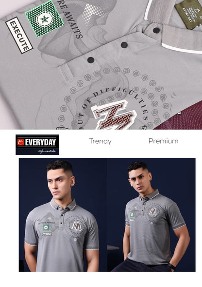 Vol 1403 Collar Everyday Tencil Lycra Mens Tshirts Wholesale